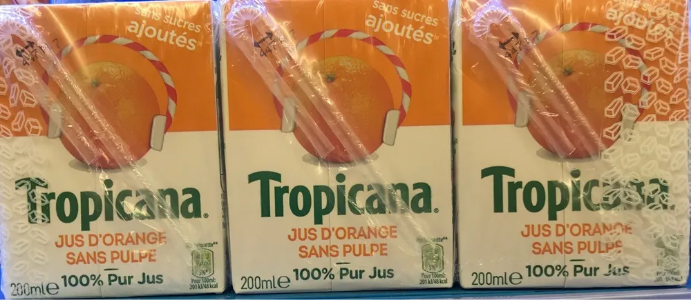 Jus d'orange sans pulpe