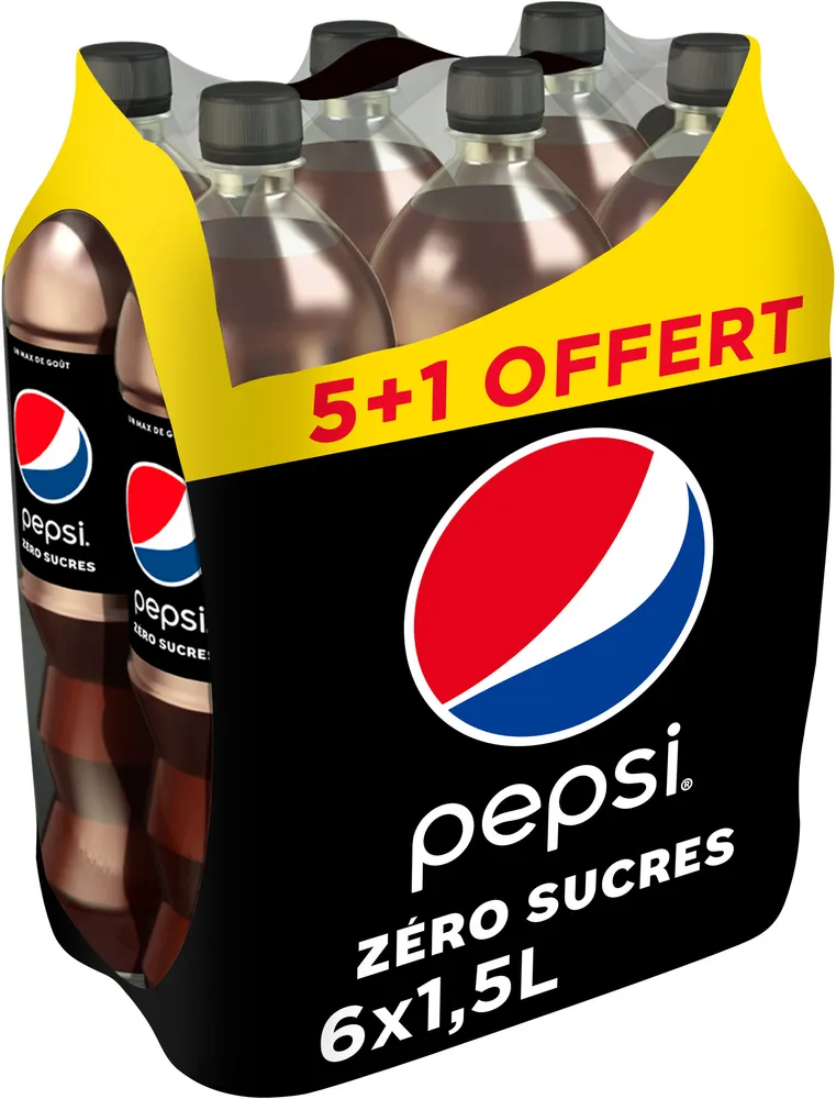 Pepsi Zéro sucres 5 x 1,5 L + 1 offerte