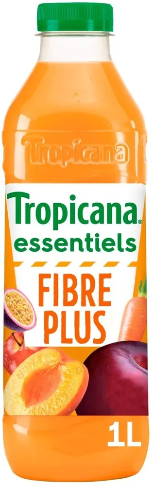 Tropicana Essentiels Fibre plus pomme, prune, abricot, fruit de la passion, carotte & fibres 1 L