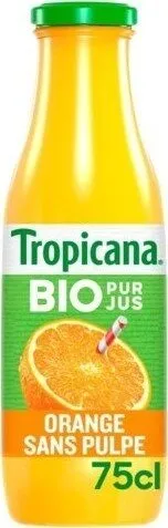Tropicana Bio orange sans pulpe 75 cl