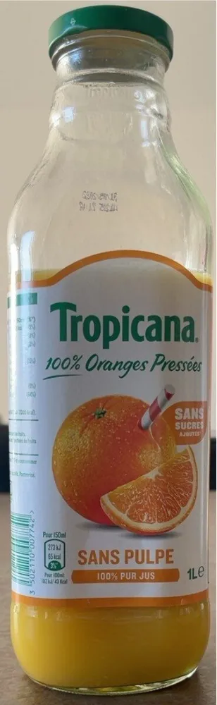 Tropicana 100% oranges pressées