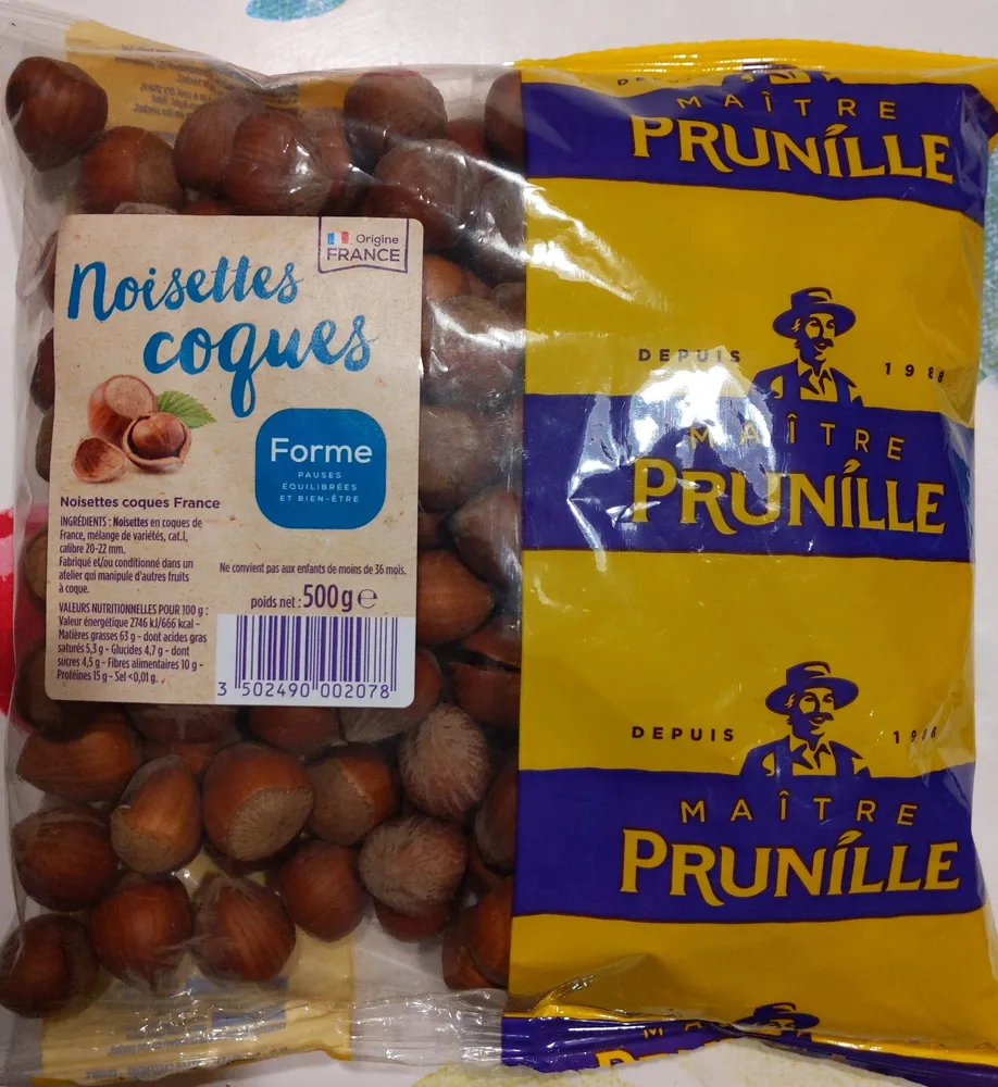 Noisettes coques