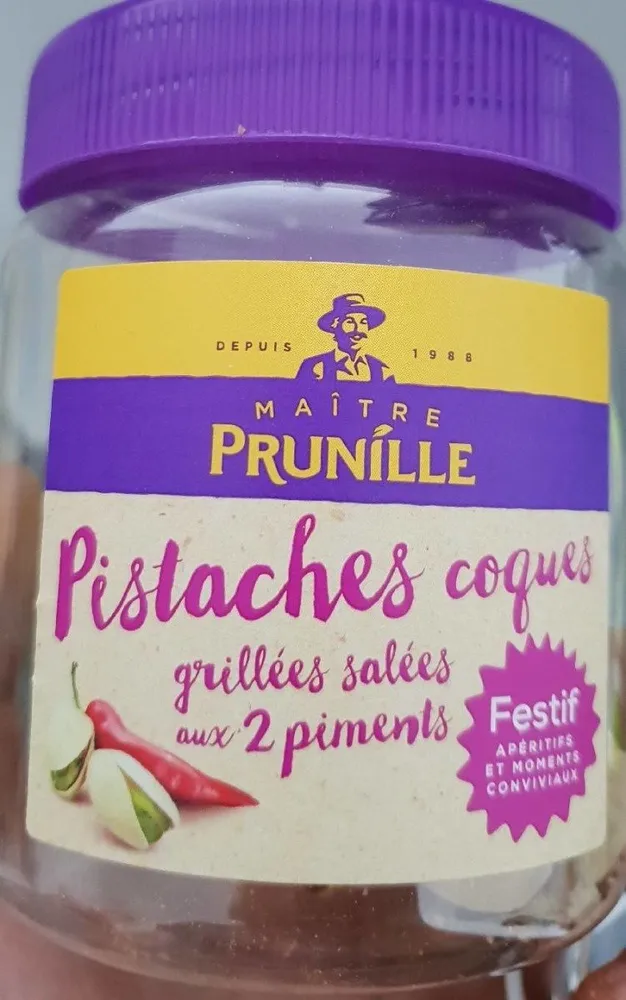 Pistaches coques grillées salées aux 2 piments