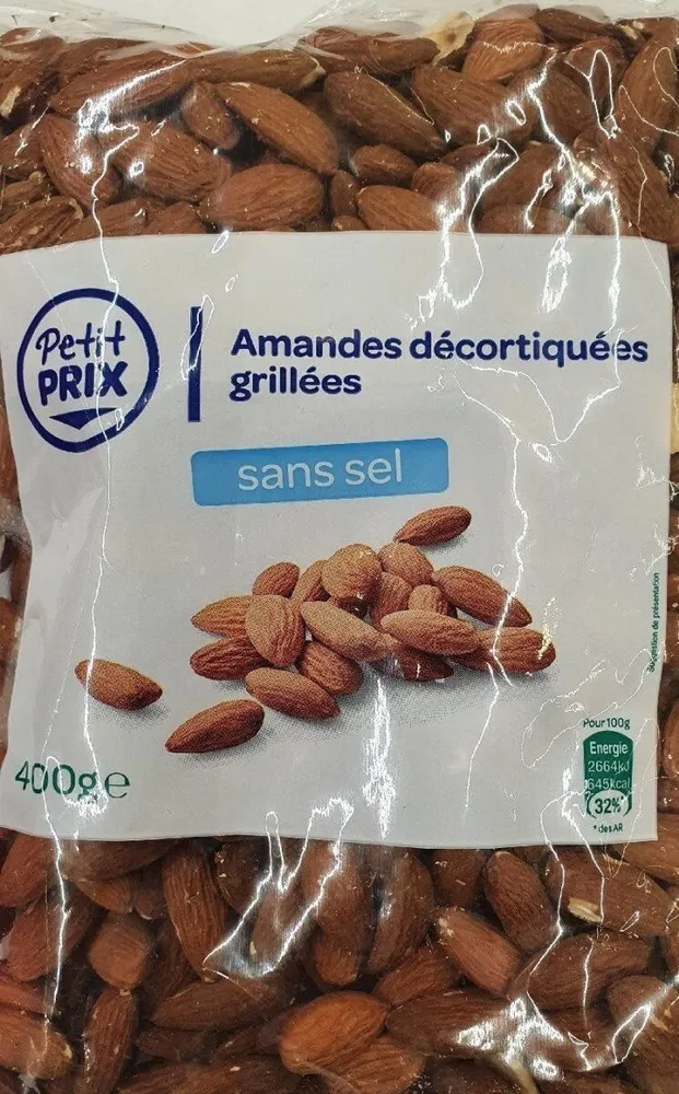 Amandes décortiquées grillées non salée