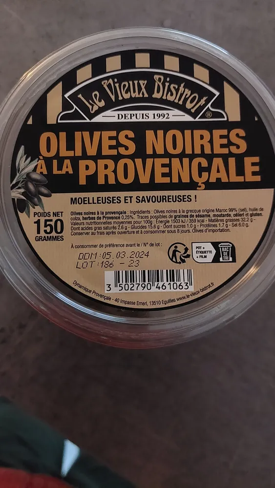olives noires à la provençale
