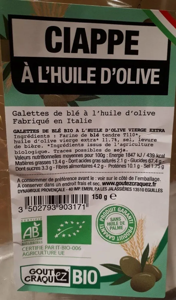 Ciappe à l'huile d'olive