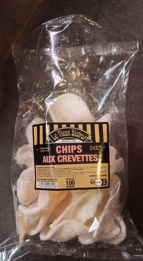 Chips artisanales aux crevettes légères et croustillantes