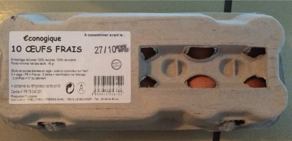 Oeufs frais moyens