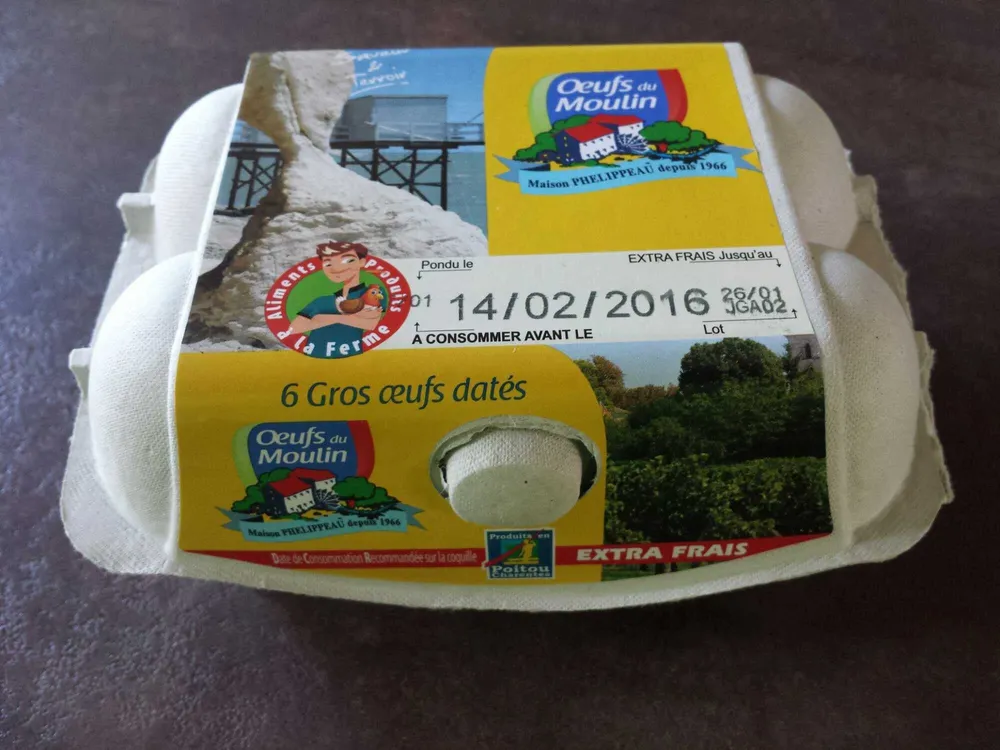 6 gros œufs datés extra frais