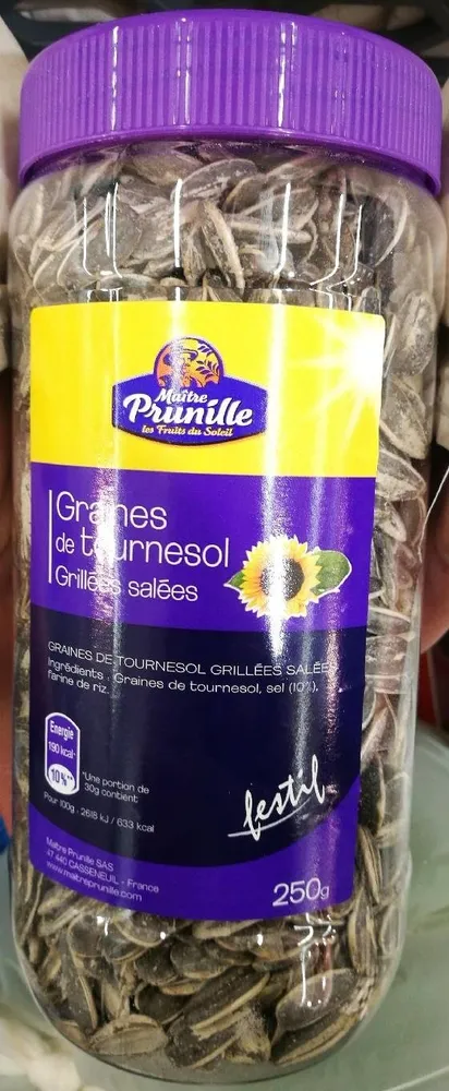 Graines de tournesol grillées salées