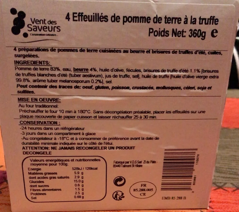 EffeuillerEffeuillé de pommes de terre à la truffe