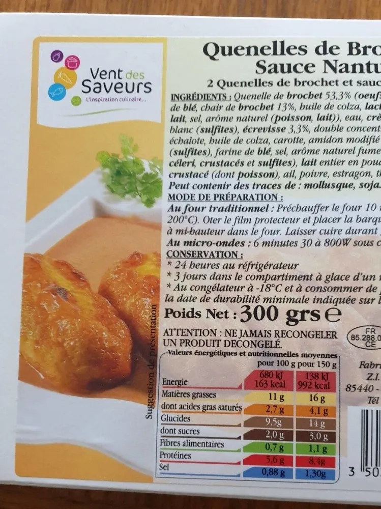 Quenelles de brochet Sauce Nantua