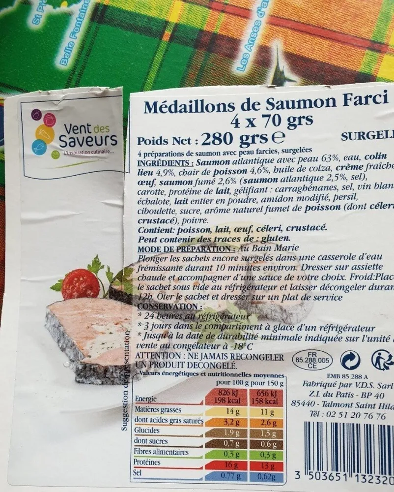 Médaillons de saumon farci