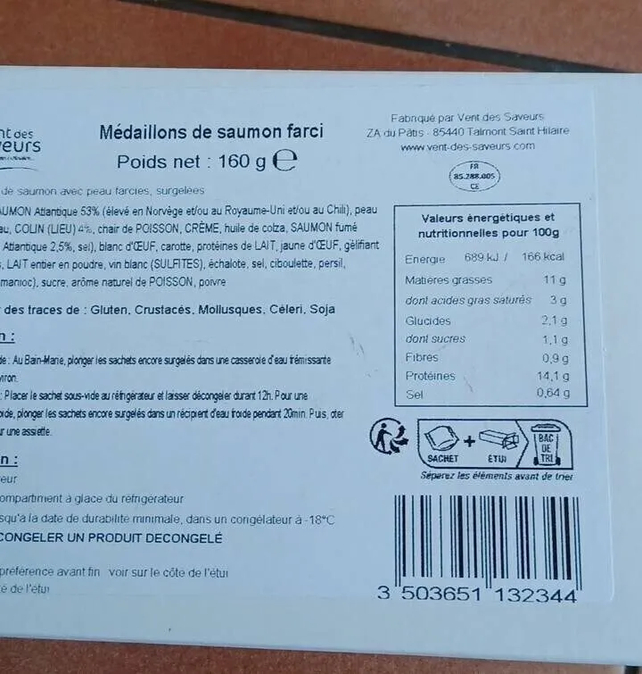 Médaillons de saumon farci