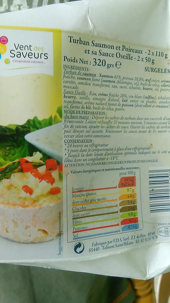 turban saumon et poireaux et sa sauce oseille