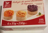 Trilogie de mini-duchesses de légumes surgelés