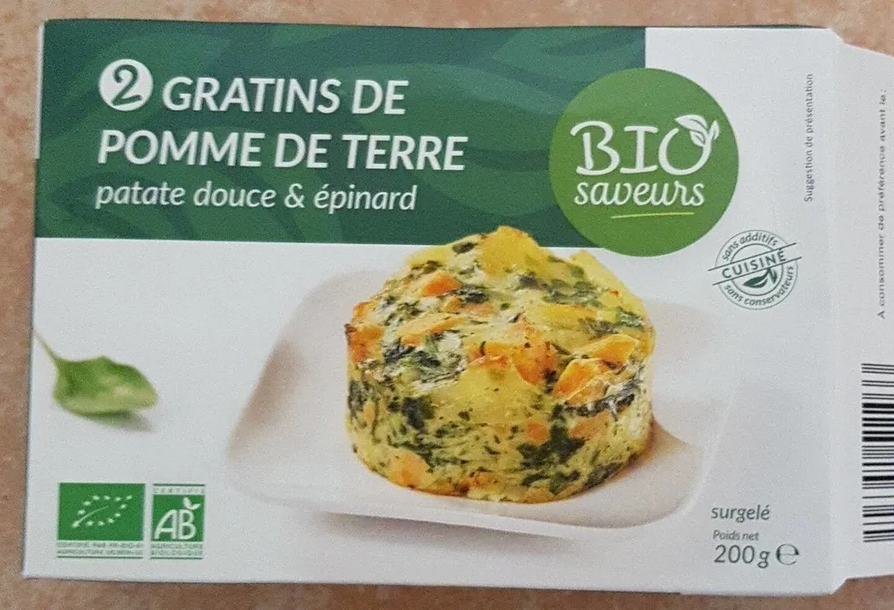 Gratin de pomme de terre patate douce et epinard
