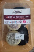 2 nids de pomme de terre à l'oignon de Roscoff et lardons