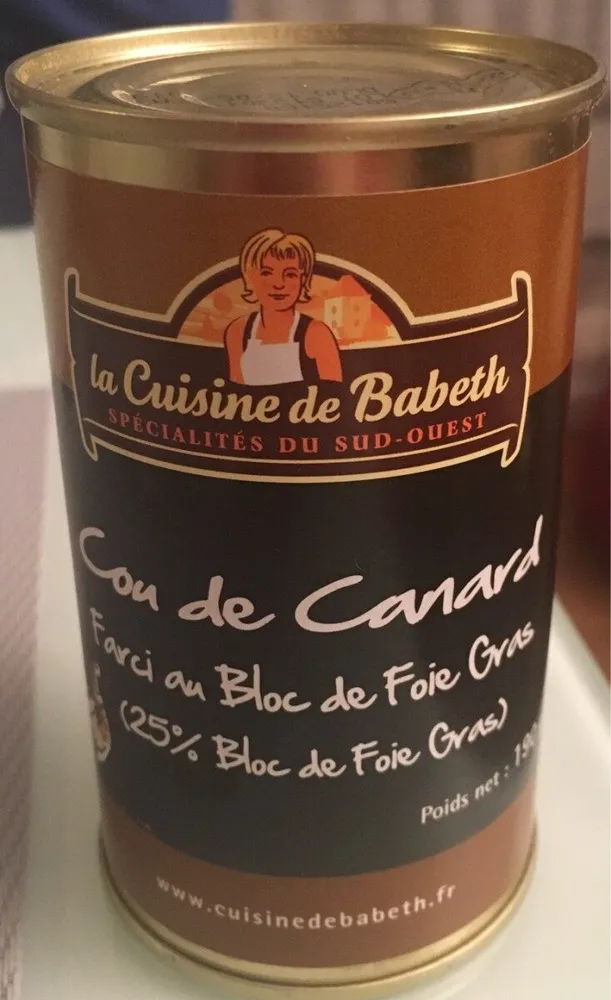 Cou de canard farci au bloc de fois gras