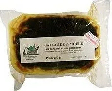 Gateau de semoule au caramel et aux pruneaux KER NAT'