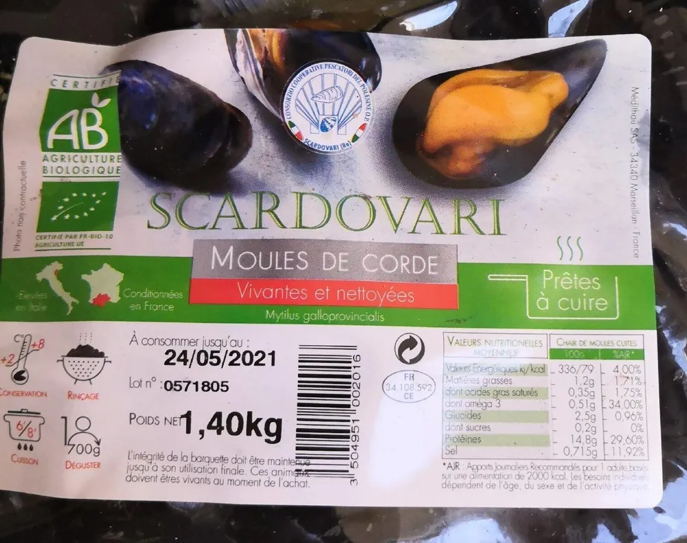 Moules de corde bio