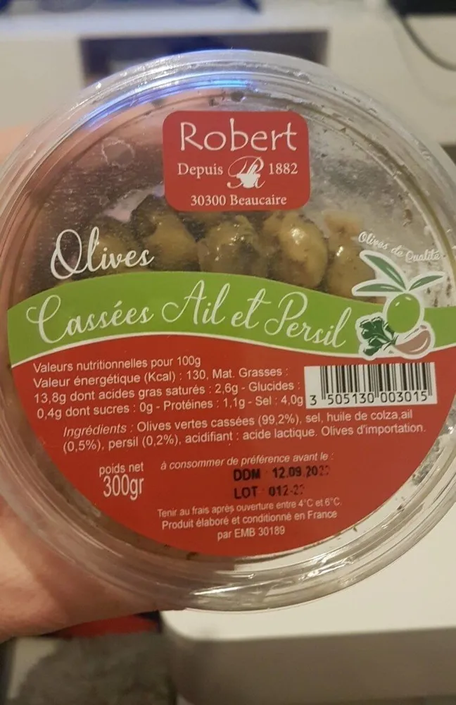 Olives Cassées Ail et Persil