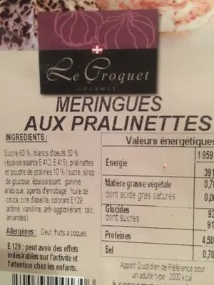 Meringues au pralinettes