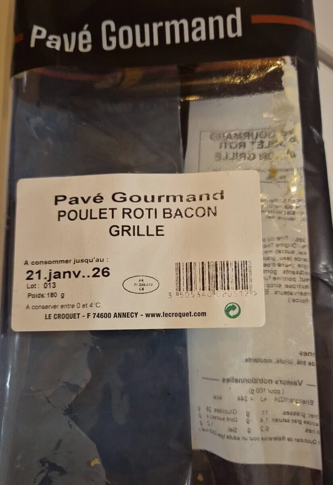 Pavé gourmand poulet roti sauce caesar