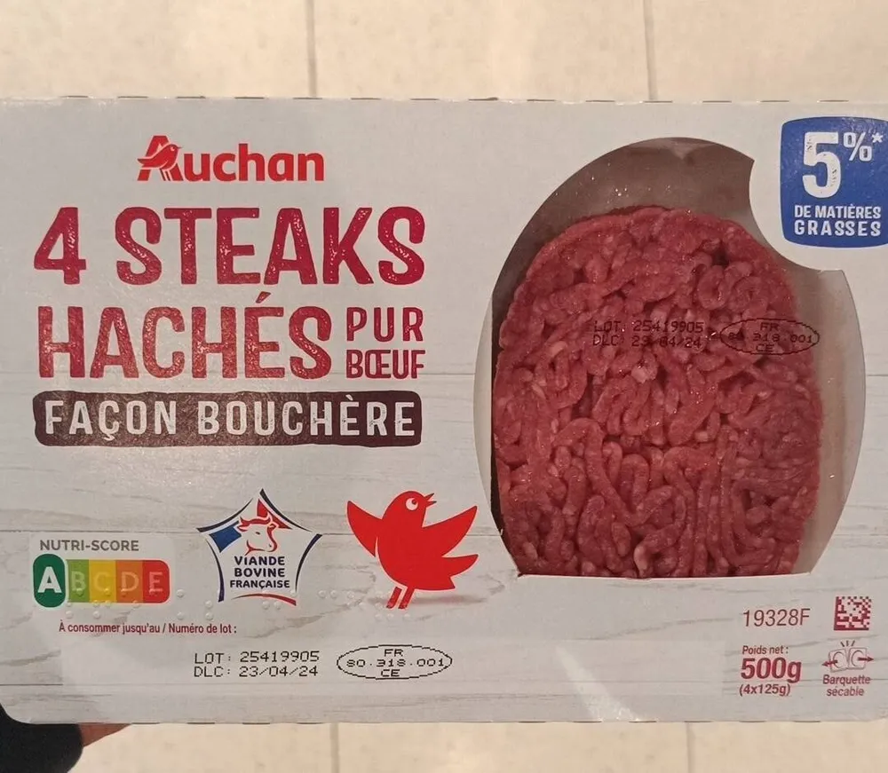 Steak hachés pur bœuf façon bouchère 5%