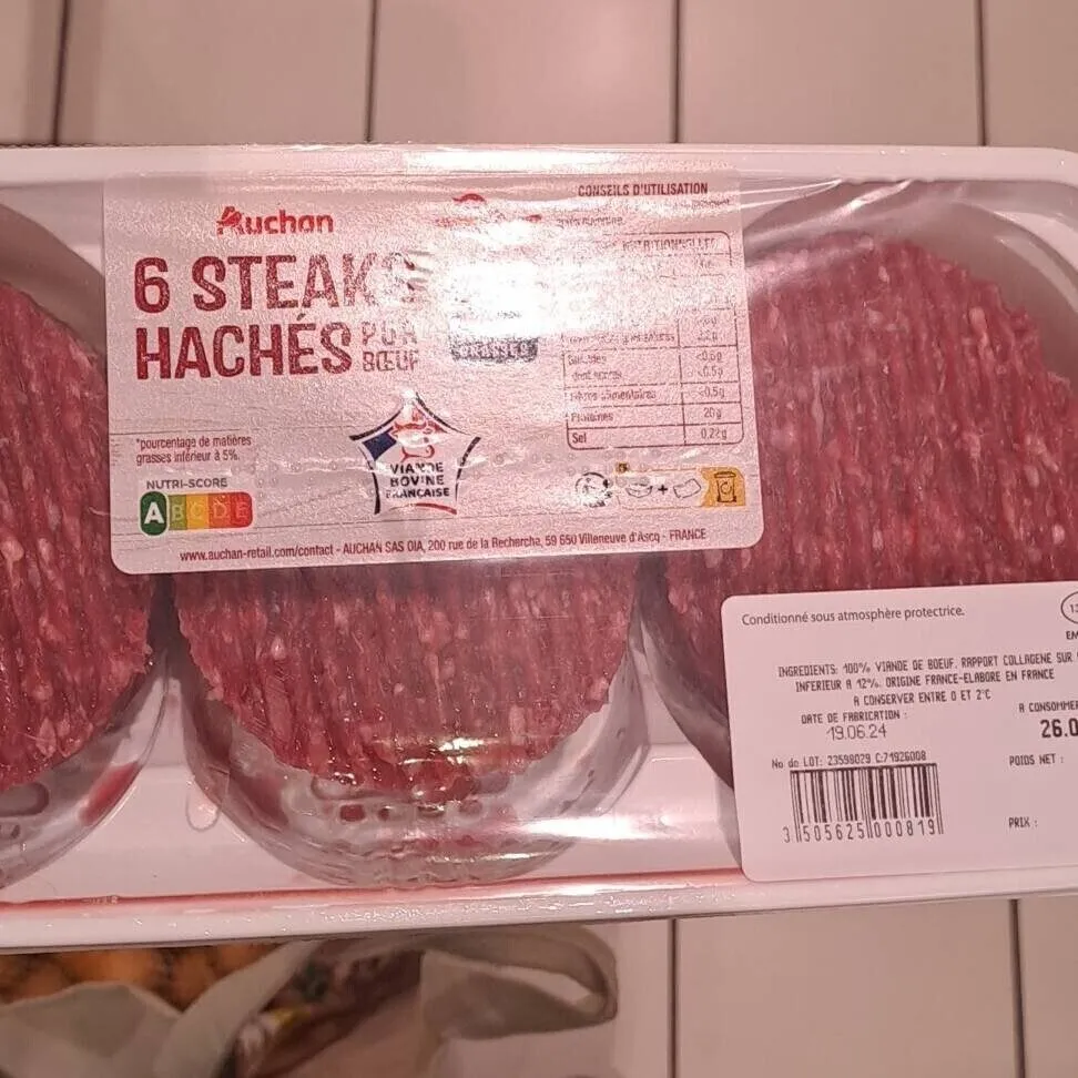 6 steaks haché pur bœuf