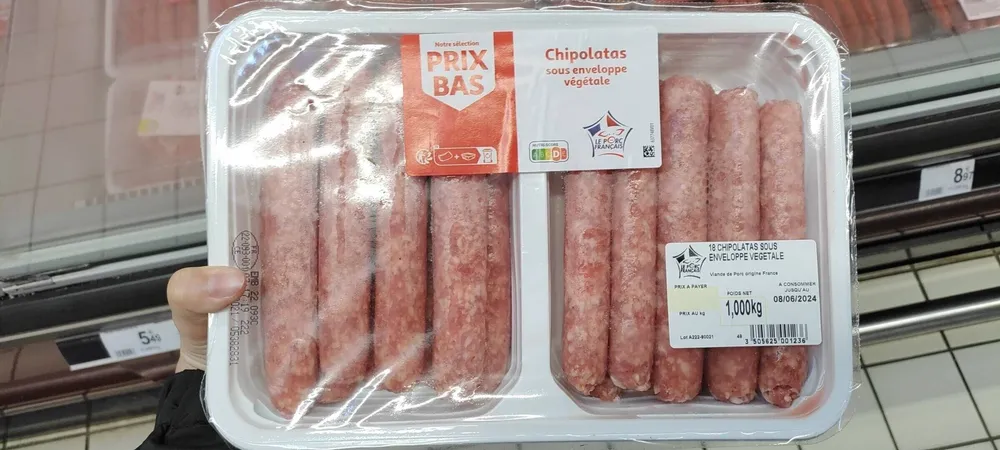 Chipolatas sous enveloppe végétale