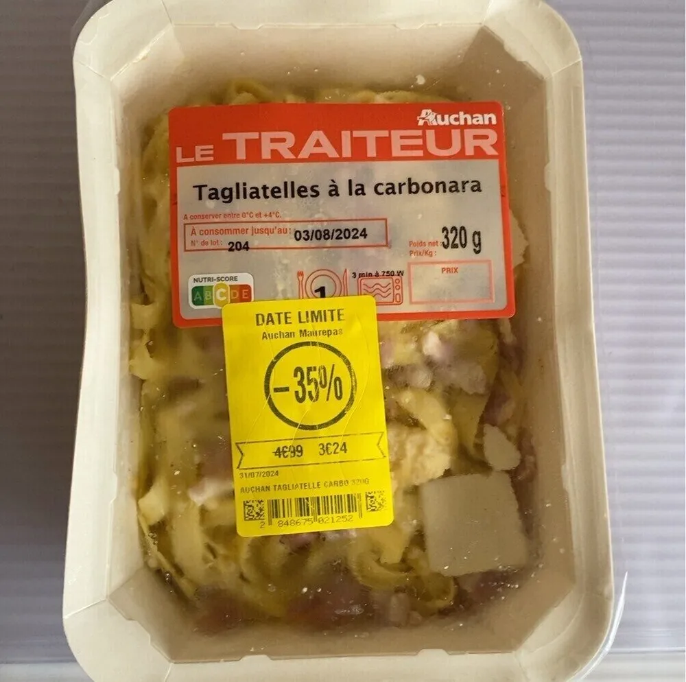 Tagliatelles à la carbonara