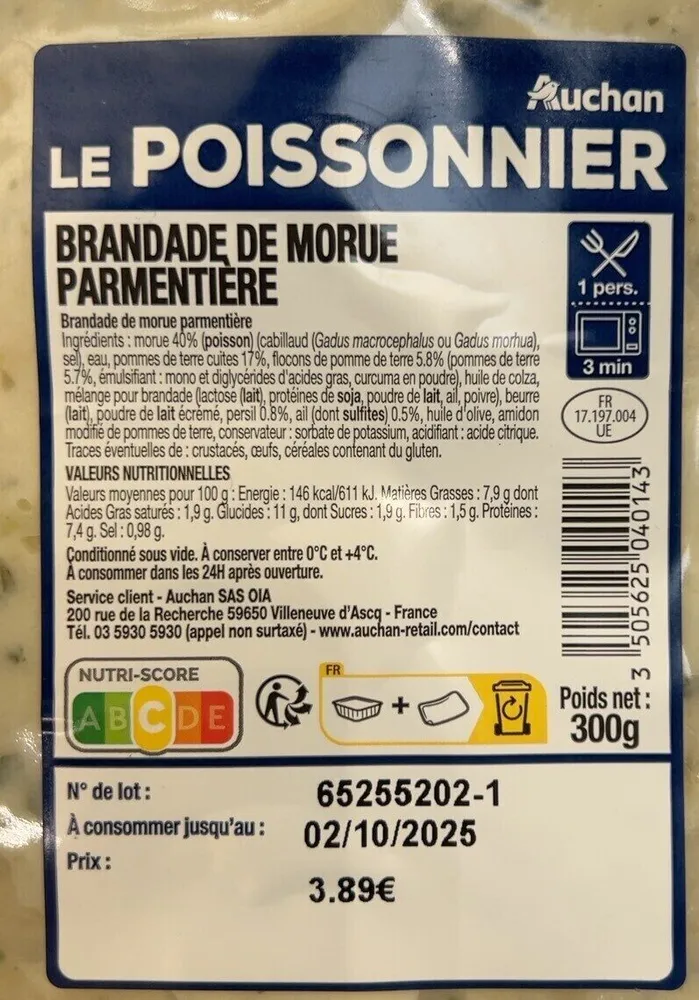 BRANDADE DE MORUE PARMENTIERE