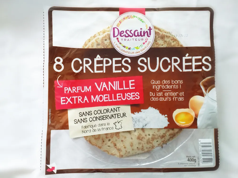 Crêpes sucrées parfum vanille