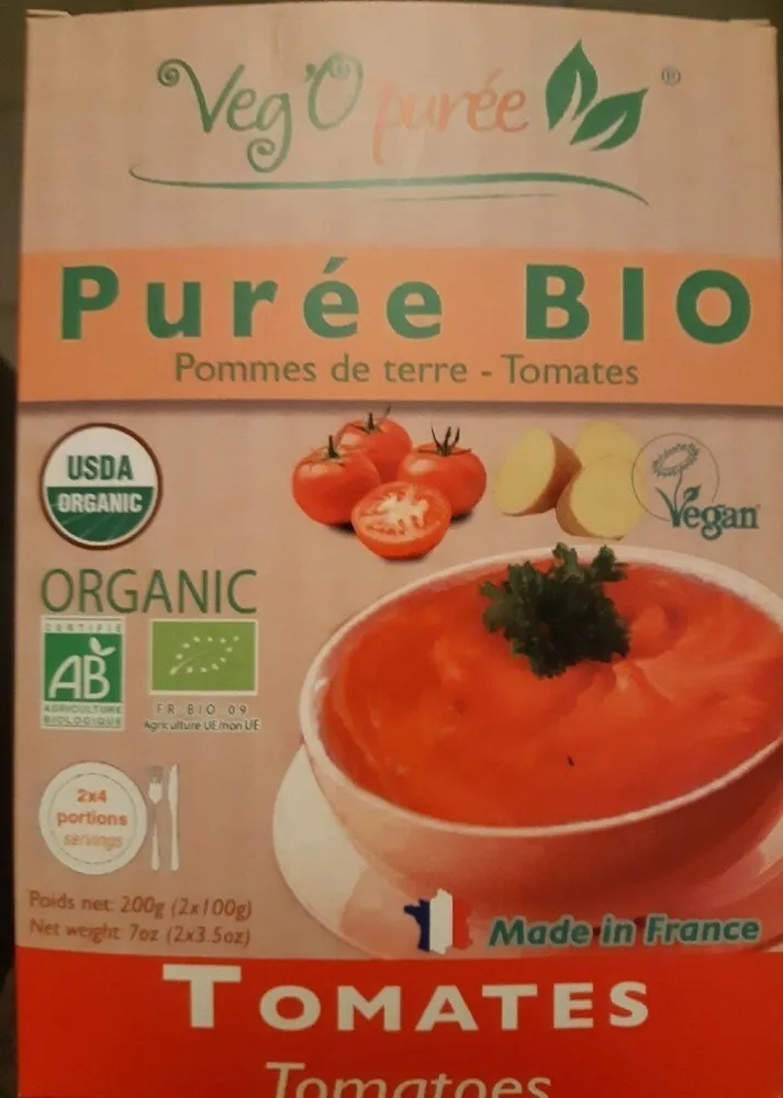 Purées bio pommes de terre tomates