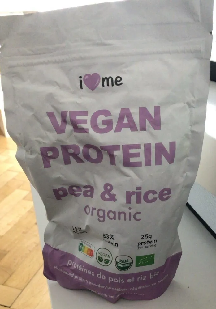Vegan protein pea and rice
