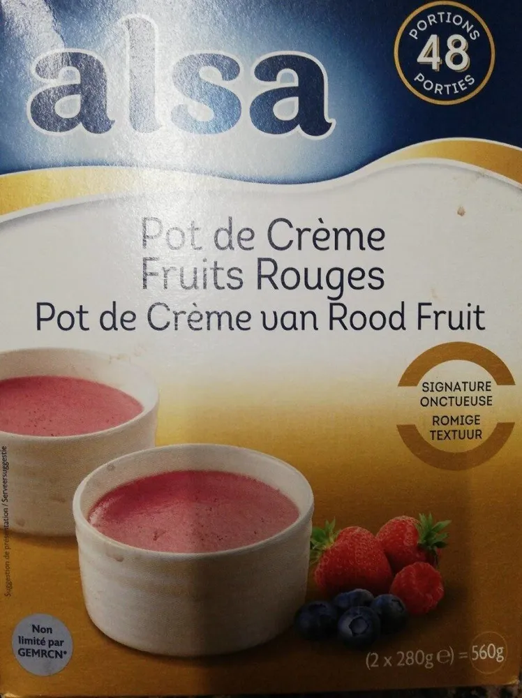 Pot de crème fruits rouges