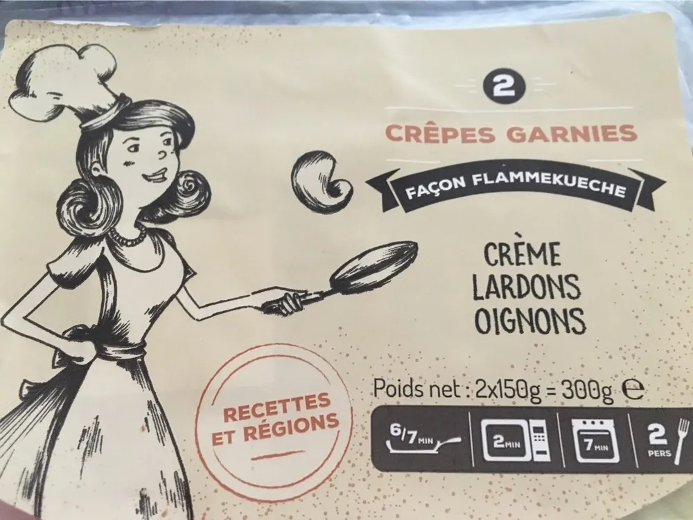 Crepe garnie facon flammekueche