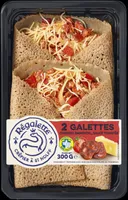 Galettes chorizo, emmental, tomate