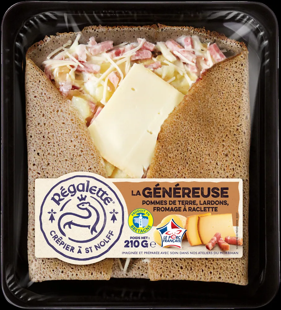 Galette la Généreuse Pommes de terre, lardons, fromage à raclette