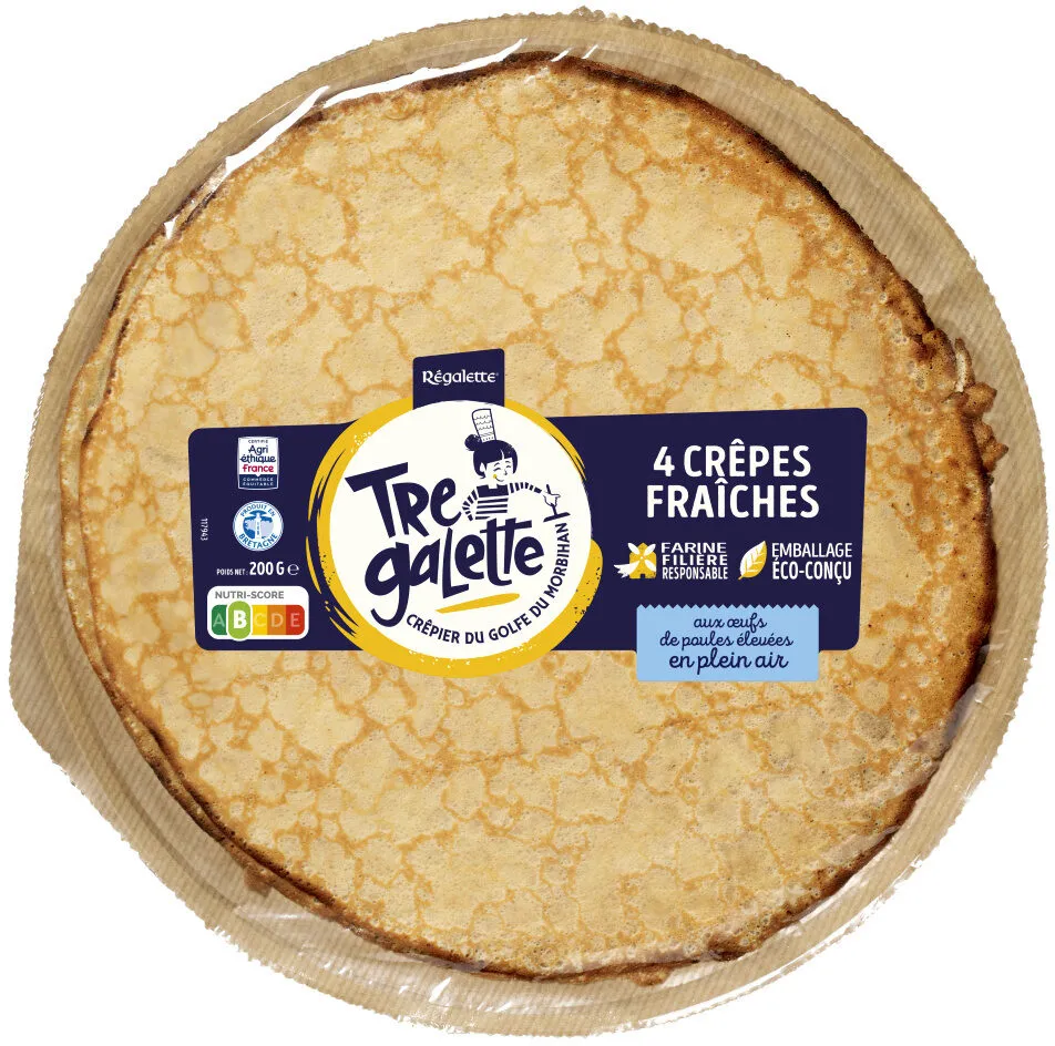 Crêpes de froment fraîches farine agriethique 4 x 50 g