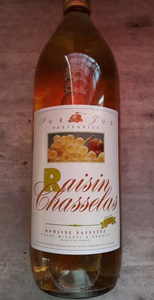 Pur jus de raisin chasselas pasteurisé