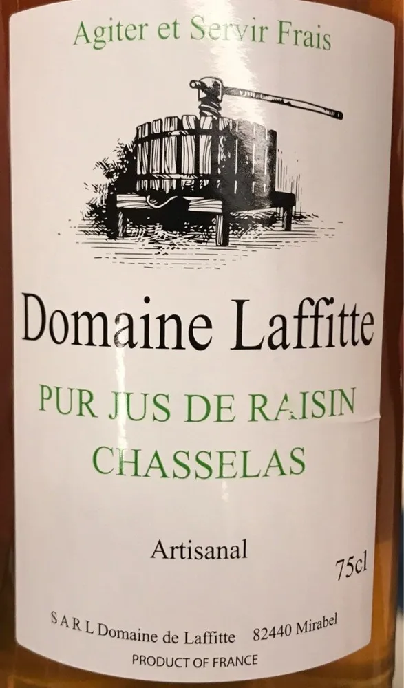 Pur jus de raisin chasselas