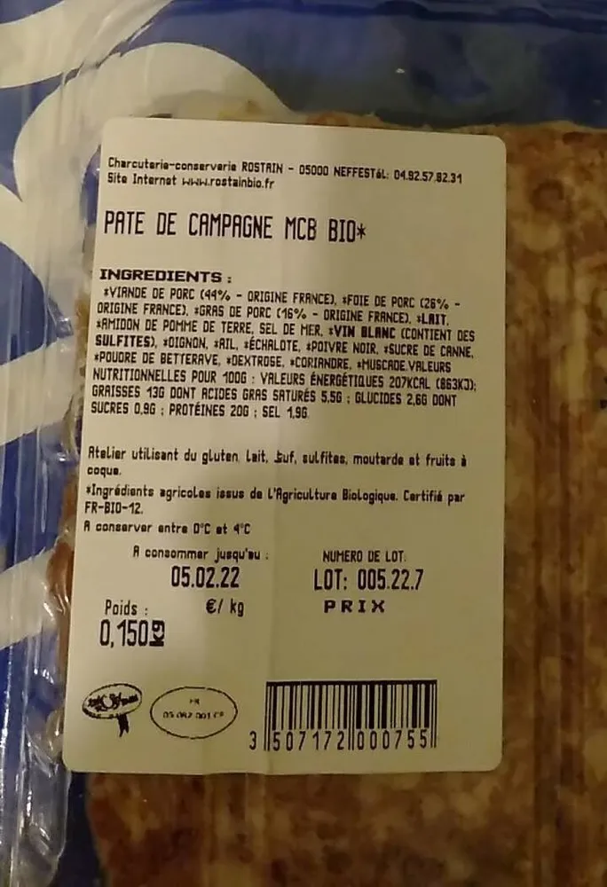 Pâté de campagne bio
