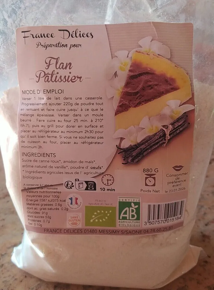 Préparation pour flan pâtissier