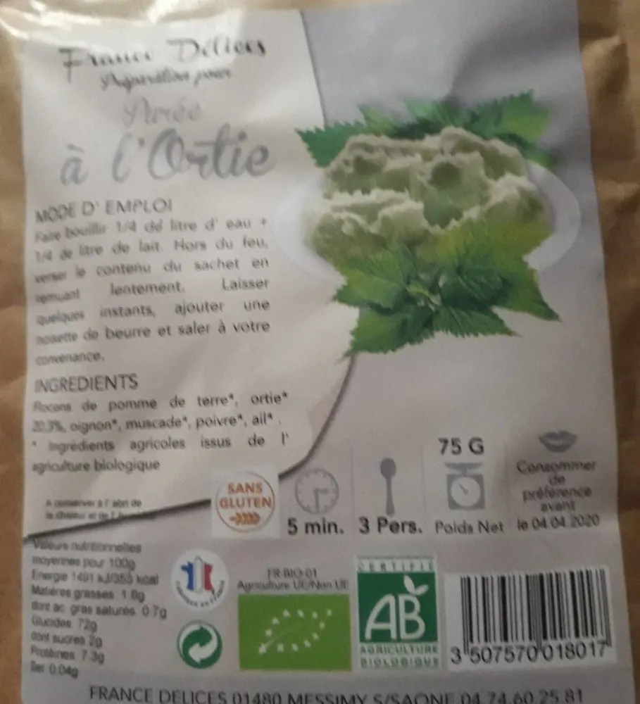 Purée à l'ortie