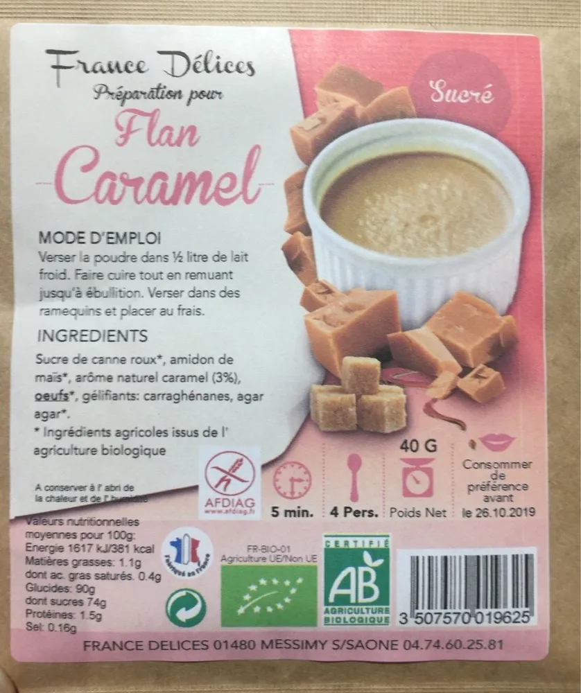 Flan Caramel 40G Pour Demi L Lait.