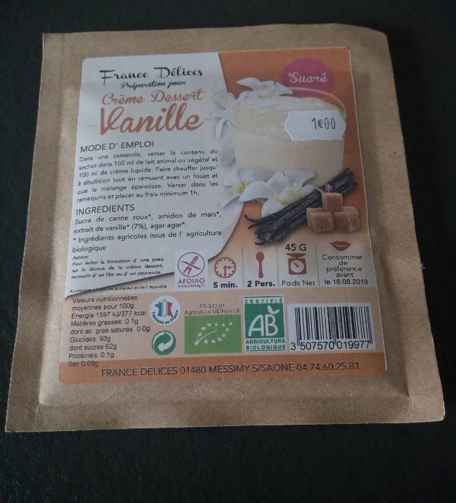 Préparation pour crème dessert vanille