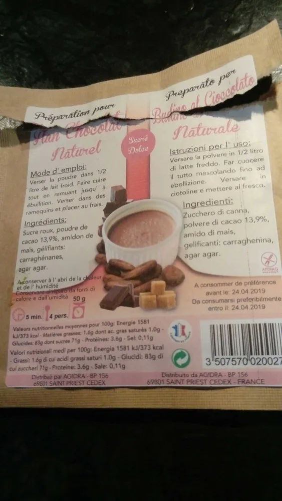 Flan chocolat naturel