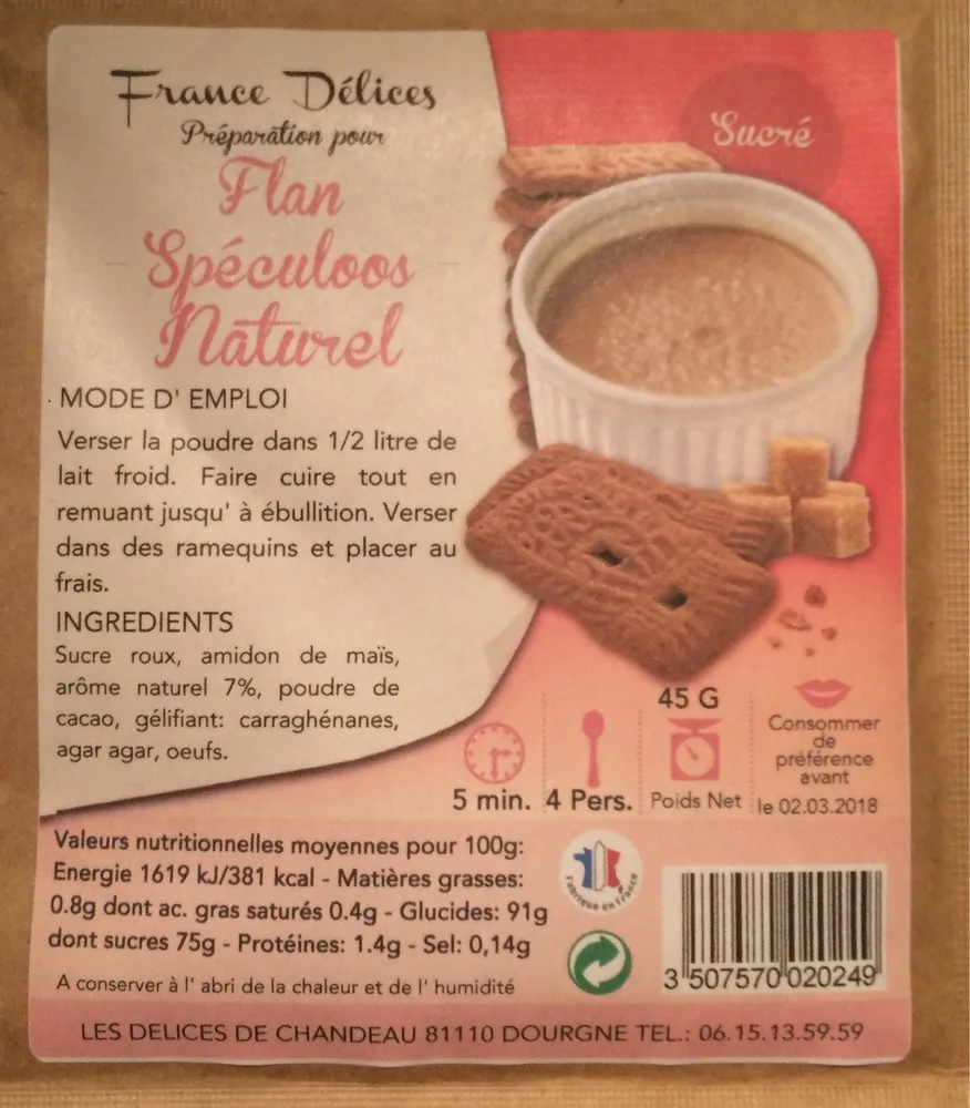 Flan speculoos naturel